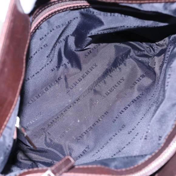 BURBERRY Nova Check Hand Bag Canvas Beige Silver Auth ep5413 - Picture 11 of 16